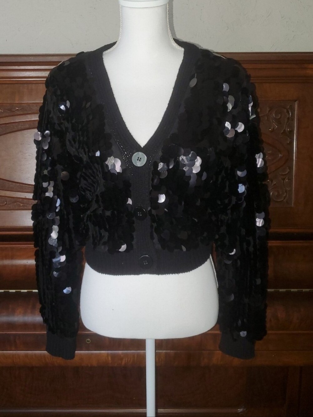 Black Sequin Cardigan Forever 21 Vintage Black Cardigan Vintage Forever 21 Small